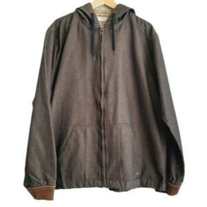 HONOLUA SURF Canvas Full Zip Workwear Style Jacket w/ Hood Brown Men's Sz XL XXL